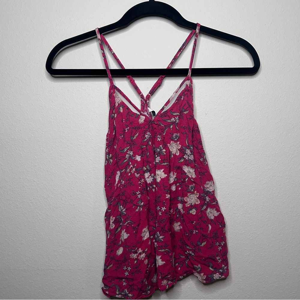 American Eagle Outfitters Pink Floral Strappy Camisole